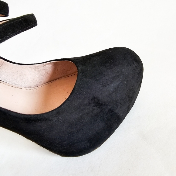 Miu Miu Black Suede Glitter Sole Mary Jane Heels, Size 38 - Picture 3 of 12
